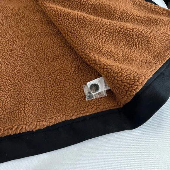 Brixton Sherpa Jacket Nouvelle Coat Lined Size Medium Black/Brown Button Closure - Picture 9 of 13